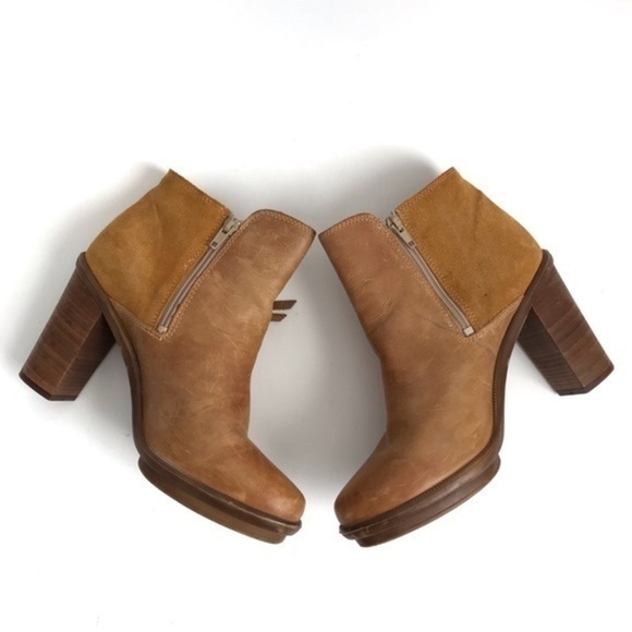 Aldo Carmel Leather Block Heel Ankle Booties Size 9 - Picture 4 of 13